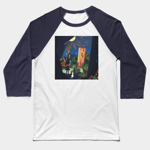 Little Witch Exploration Baseball T-Shirt by bubblgom store